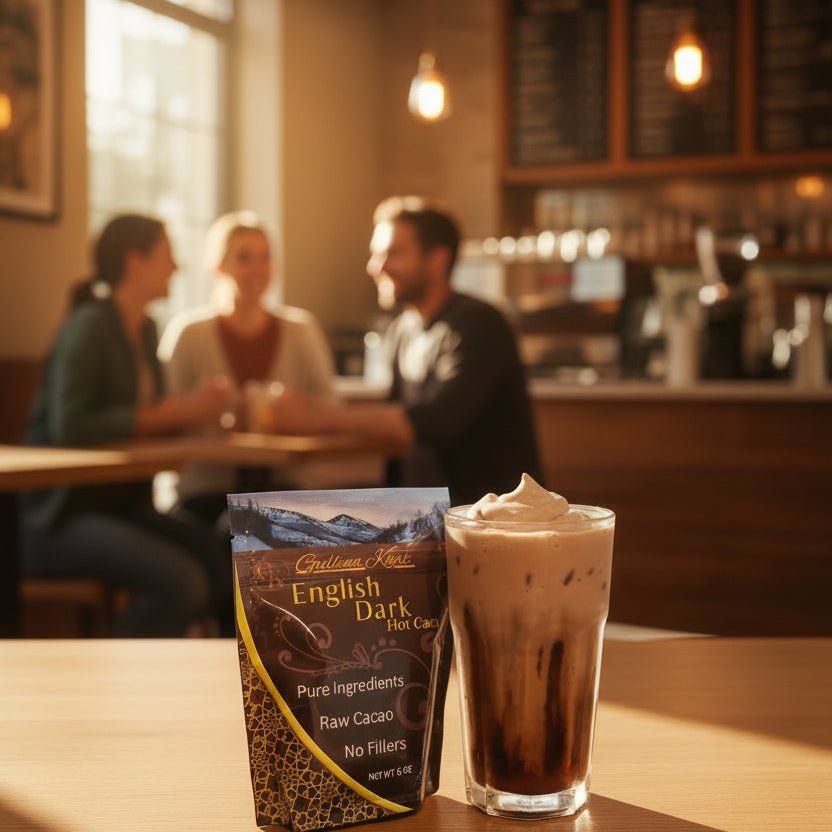 English Dark hot chocolate 6 oz European-style drinking chocolate mix