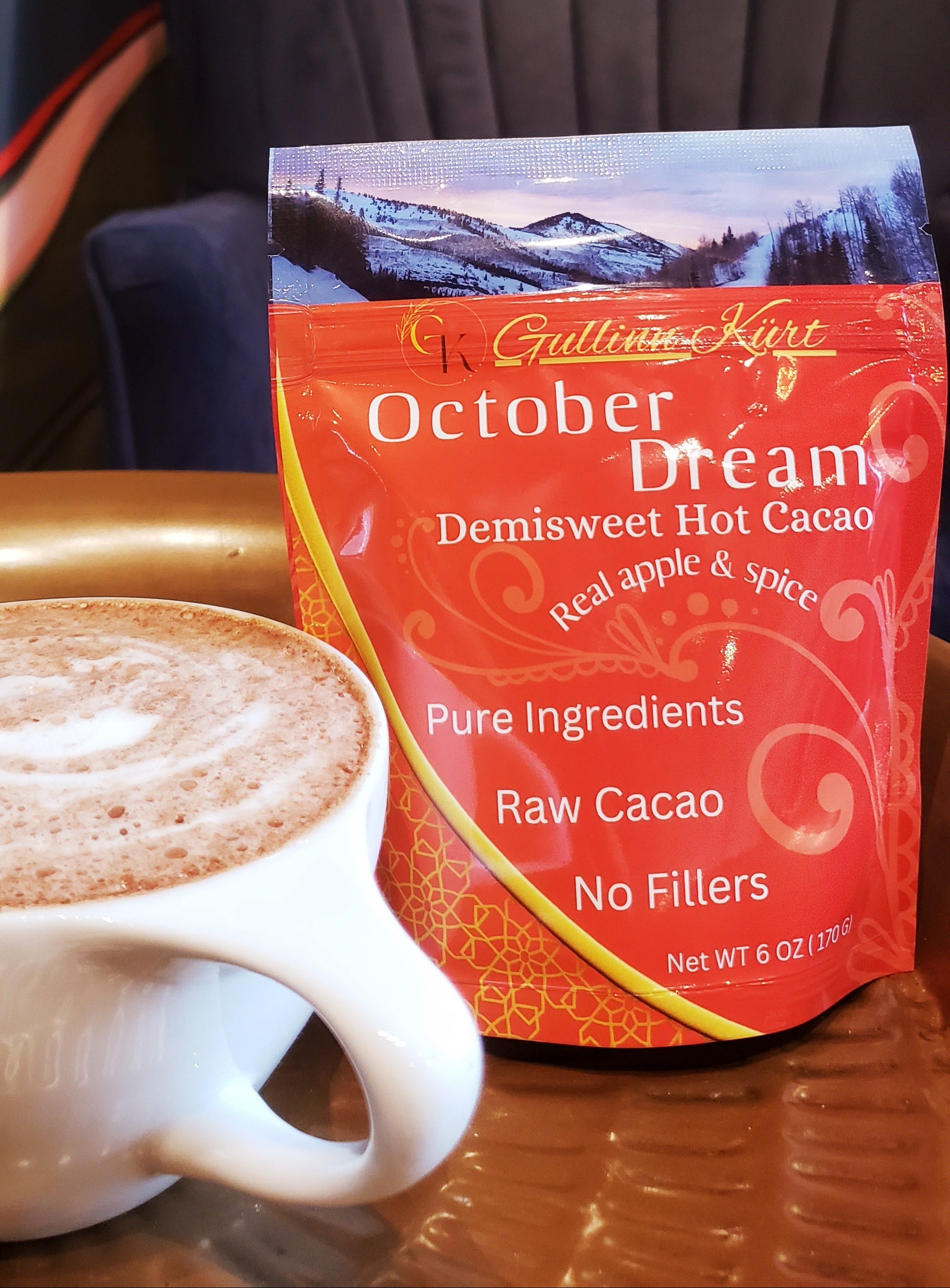October dream Organic raw cacao hot chocolate with real dried apple and cinnamon