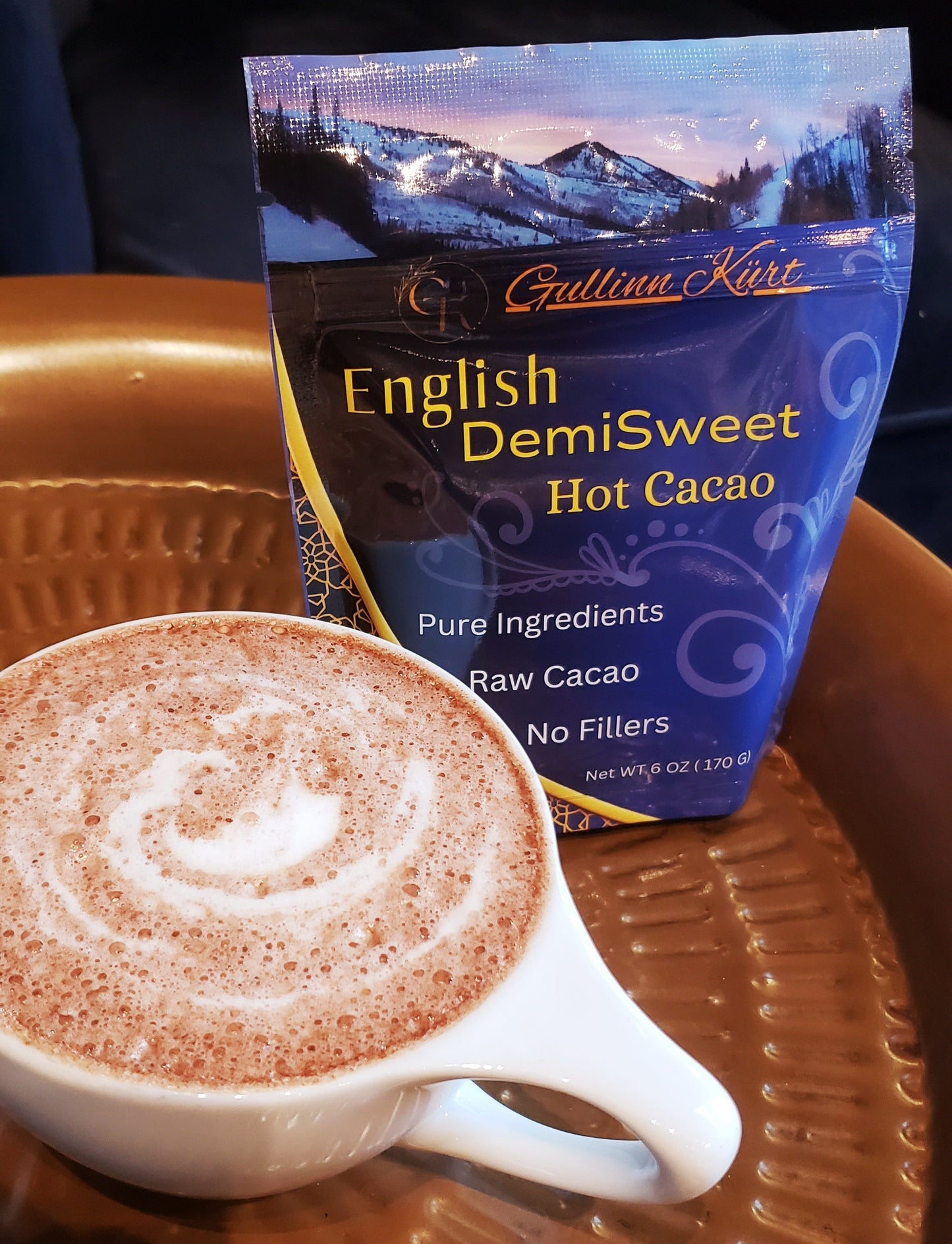 English Demisweet hot chocolate 6 oz European-style drinking chocolate mix