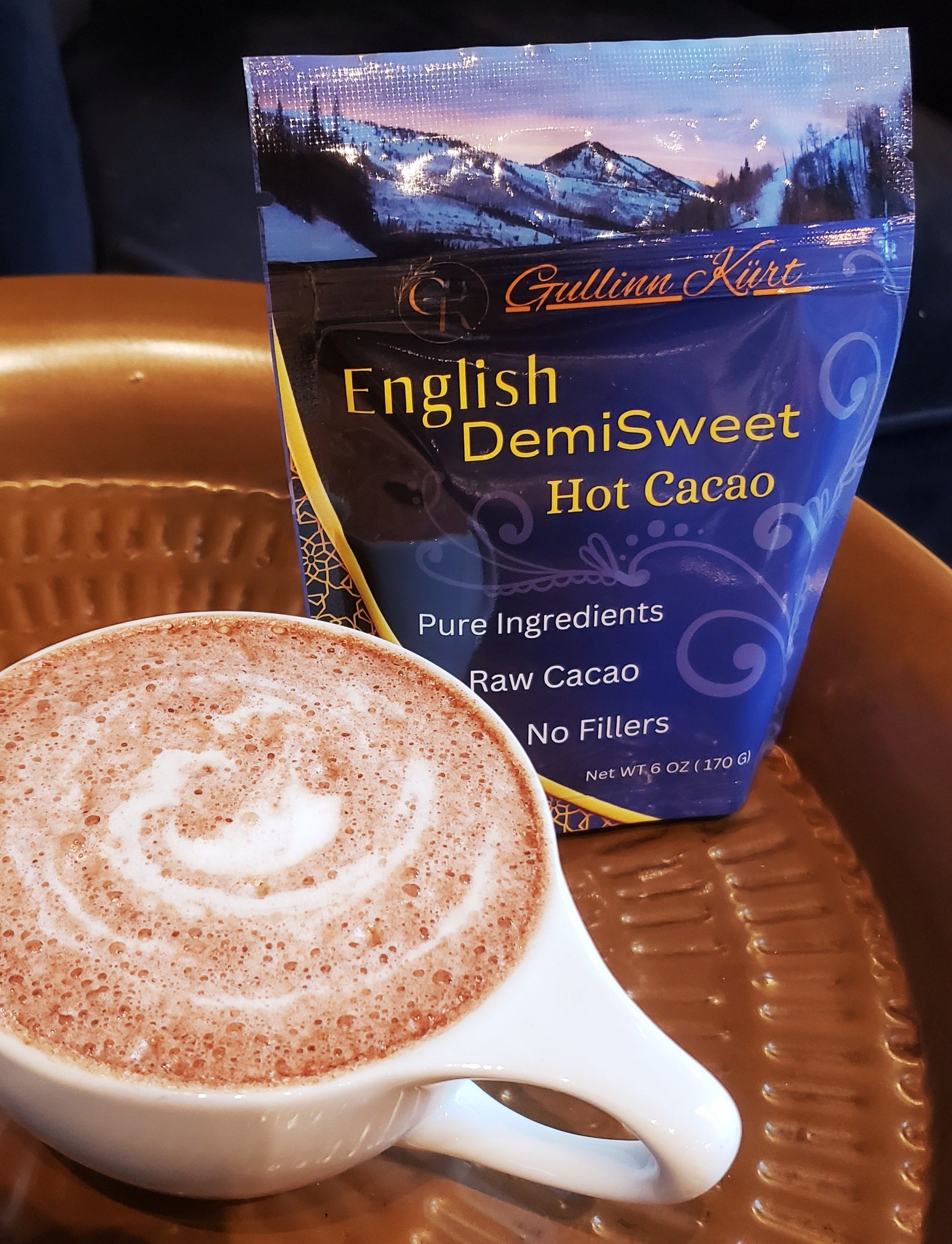 English Demisweet hot chocolate 6 oz European-style drinking chocolate mix
