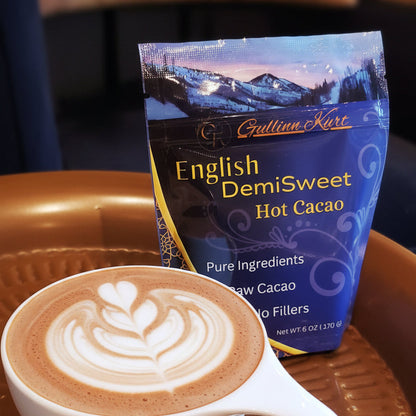 English Demisweet hot chocolate 6 oz European-style drinking chocolate mix