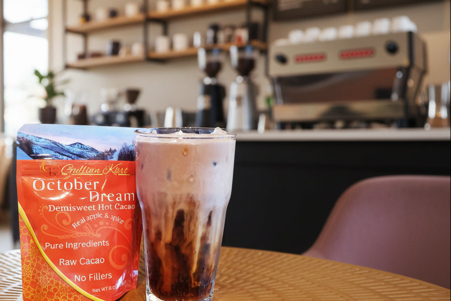 October dream Organic raw cacao hot chocolate with real dried apple and cinnamon